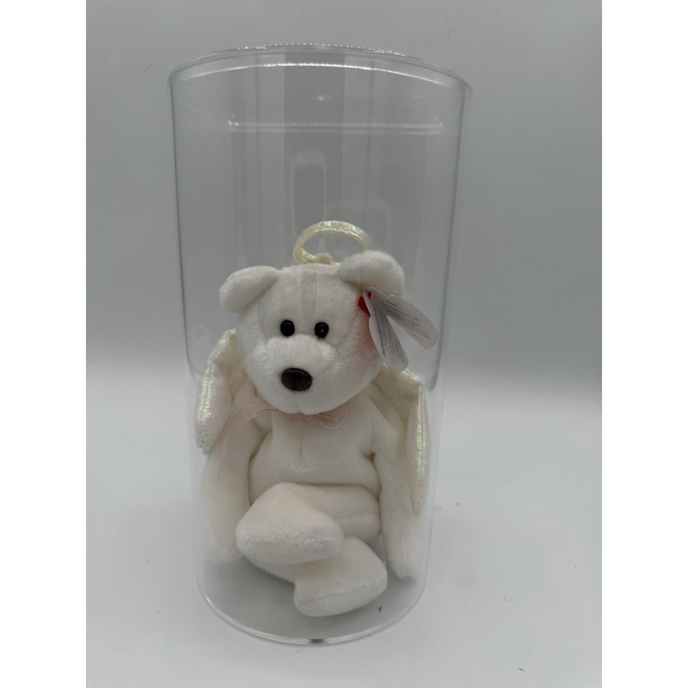 👼✨ Ty Beanie Baby "Halo" Bear 🐻🕊️ – Mint‎ w/ Case! 💎 Condition: Pre-owned